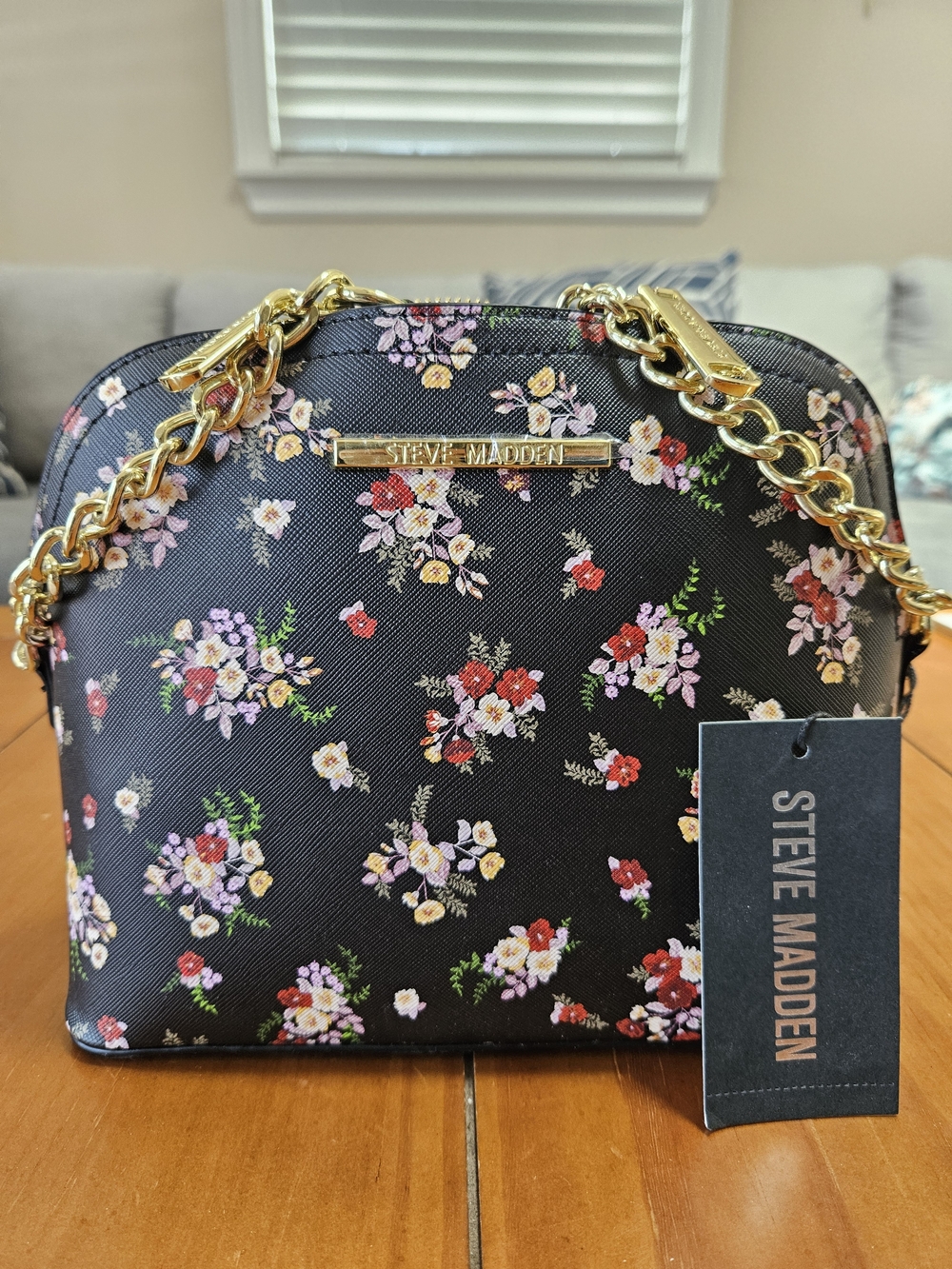 Steve Madden Black Floral Crossbody Bag